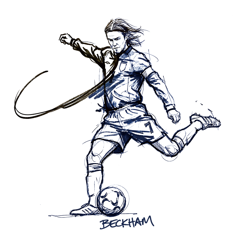 贝克汉姆线稿速写